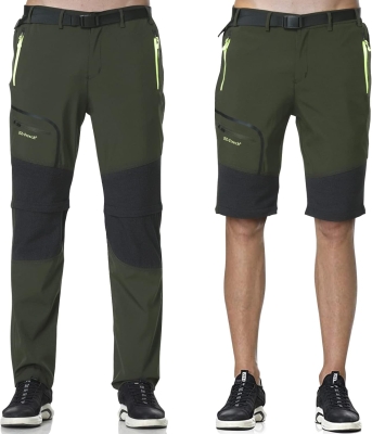 SOLOYEE Pantalones Trekking Hombre Montaña Pantalones Convertible Cortos,Impermeable Secado RáPido Transpirable Anti-ArañAzos Trabajo Pantalones Senderismo