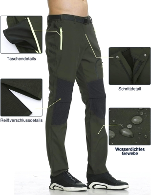 SOLOYEE Pantalones Trekking Hombre Montaña Pantalones Convertible Cortos,Impermeable Secado RáPido Transpirable Anti-ArañAzos Trabajo Pantalones Senderismo