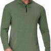 CARWORNIC Camisetas deportivas para hombre, con cremallera de 1/4, manga larga, camisetas para correr, de secado rápido, camisetas polo al aire libre