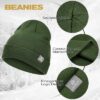 HAMUNI Beanie Mütze für Herren Damen Winter warm Beanies Unisex Classic Wintermützen Strickmütze dehnbare weiche Acryl Beanie Hat Vintage Einfarben Strickmütze