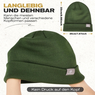 HAMUNI Beanie Mütze für Herren Damen Winter warm Beanies Unisex Classic Wintermützen Strickmütze dehnbare weiche Acryl Beanie Hat Vintage Einfarben Strickmütze
