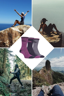 68ba98ac01f00501b7b1e2f49d21108f3a2a300566a912395cd17.jpg 3 pares calcetines con suela acolchada para señora, antiampollas, ligero, transpirable, hecho de algodón, para andar en verano o irse de ruta, de Storm Bloc