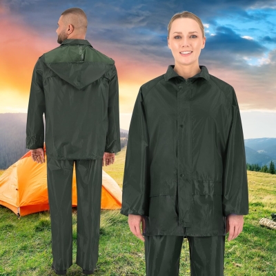 68bacb589d23356f635cb2cbbdaea3593d4d5621b61f97f08b434.jpg BWOLF Himalaya Unisex Traje de Lluvia Traje Impermeable hombre Traje Impermeable mujer chaqueta de lluvia + pantalones de lluvia, 2 bolsillos