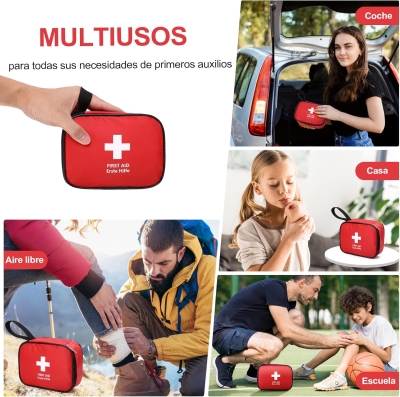 68bcac2d57a453cc0ccc9f3790bfe16fa394738482d84ef79da96.jpg HONYAO® Botiquín de Primeros Auxilios 90 Piezas, Mini Kit Primeros Auxilios, Botiquin Pequeño para Coche Casa Lugar Trabajo Mochila y Acampar Senderismo Viaje