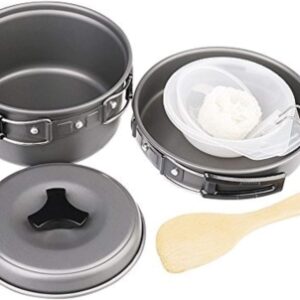 68c07cb5d319bd4a8a371b7aff13634dfcec8515efc405261b0f4.jpg MYMM 8 Piezas Senderismo Utensilios de Cocina Vajilla Mochilero Cocina Picnic Bowl Juego de ollas, sartenes y Bolsa de Malla Deportiva, Camping, Supervivencia, al Aire Libre, Picnic (1-2 Personas)