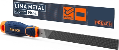 68c07d746dedc412d7acc0b2c3ea71d86df4ee34dbf35f967bedc.jpg Presch Lima plana 200mm - Corte de tres lados para limar piezas en ángulo recto de metal y madera - Lima plana de alta calidad