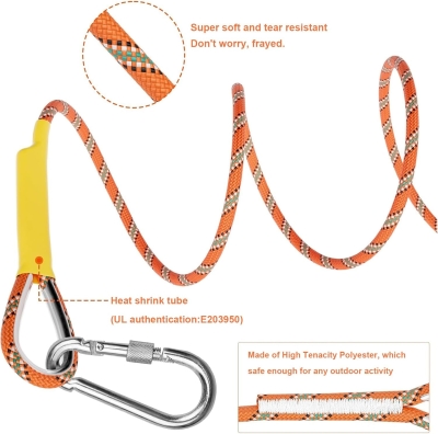 68c1f045ccf56975b1364b13ce4b28aed1bca7e1ff5ed6cbb58ec.jpg Gangying Cuerda de Escalada 10m al Aire Libre Cuerda de Escalada Estática de 8mm Cuerda de Seguridad Escalada Cuerda de Escape con 2 Mosquetones para Fuego Alpinismo Camping