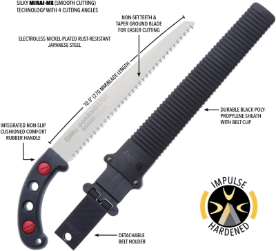 Silky 102-27 Serruchos de mano de hoja recta, Sierra Gruesa, 270mm