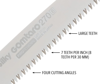 Silky 102-27 Serruchos de mano de hoja recta, Sierra Gruesa, 270mm