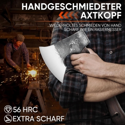 68c1fcd1e5356c36e4d6aa7b197137e4a732f8a6a464191241611.jpg univinlions Hachas Outdoor,Hacha Supervivencia Pequeña,27cm Hacha para Leña Bellota,Hacha Bushcraft 800g,Hacha Pequeña Bellota con Vaina,Hacha de Camping Regalo para Hombre