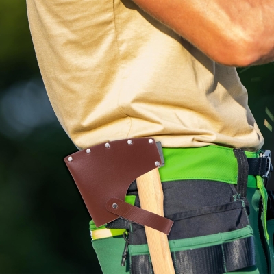 M METERXITY Funda de Hacha, Funda de Cuero para Hacha de 1.32 Libras, Cubierta de Cabeza de Hacha con Doble Cierre Portátil para Senderismo al Aire Libre Cubierta de Hacha [Marrón]