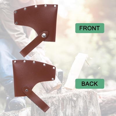 M METERXITY Funda de Hacha, Funda de Cuero para Hacha de 1.32 Libras, Cubierta de Cabeza de Hacha con Doble Cierre Portátil para Senderismo al Aire Libre Cubierta de Hacha [Marrón]