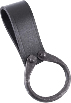 68c460b0769a892c863ef323d57d7196e975aae26731cba40a51f.jpg Battle-Merchant Soporte de cinturón de Hacha Simple de Cuero, con Funda de Anillo Forjado, hachas Medievales Soporte de Hacha Larp (Negro)