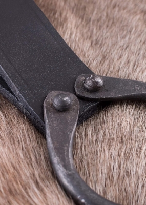 68c460b20314773f811f6bec0dcf28730d2129355c6d213d1b560.jpg Battle-Merchant Soporte de cinturón de Hacha Simple de Cuero, con Funda de Anillo Forjado, hachas Medievales Soporte de Hacha Larp (Negro)