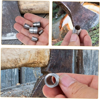 68c4617d255556a952bcdff0d706716cc242bcf0fd78d0bd2a247.jpg KONTONTY 8piezas Accesorios De Fijación para Mango De Cuñas para Refuerzo De Herramientas De Jardinería Instalación Sencilla y Duradera