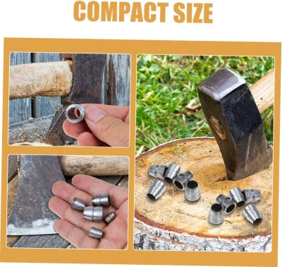 68c4617f8cde36f3585f6223a8be0ac15cd71583eff6eb73de69a.jpg KONTONTY 8piezas Accesorios De Fijación para Mango De Cuñas para Refuerzo De Herramientas De Jardinería Instalación Sencilla y Duradera