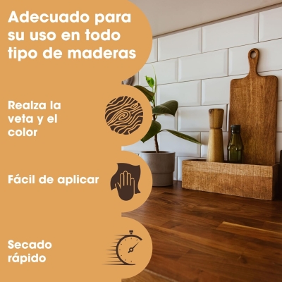 68c4623b549376ca62c57ab85ab258b31bc277e5caeb5a95338bd.jpg Aceite danés para madera Furniture Clinic – Aceite de acabado prémium para realzar la belleza natural del roble, el pino y las encimeras de madera – Sella y protege dando un acabado satinado – 250 ml