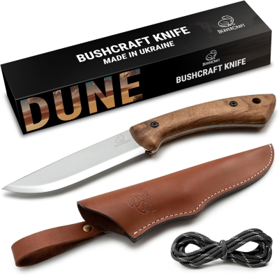 68c5a4ced3ce13c28599b66e2b3541ab47caa36b5f89a512d4b99.jpg BeaverCraft Cuchillo Bushcraft Cuchillo de hoja fija con funda de cuero Cuchillo para acampar Cuchillo de espiga completa Cuchillos Bushcraft de acero al carbono | BSH1 Dune