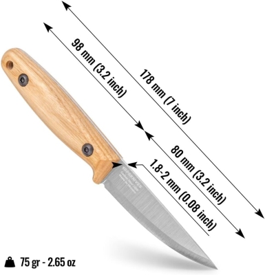 68c5a57a2aee1b5035e2b360b2e8c4120a928a68a51adbfb493d5.jpg BPS Knives Finn Lite - Cuchillo Puukko - Cuchillo de hoja fija de acero al carbono con funda de cuero - Cuchillo pequeño de espiga completa - Cuchillos de campamento - Cuchillo de campamento escandina