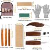 20 Piezas Juego Herramientas de Talla de Madera, Tallar Madera Gubias para adultos y niños principiantes, Juego de Cuchillos de Tallado con Bloques de Madera Guantes Resistentes
