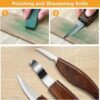20 Piezas Juego Herramientas de Talla de Madera, Tallar Madera Gubias para adultos y niños principiantes, Juego de Cuchillos de Tallado con Bloques de Madera Guantes Resistentes