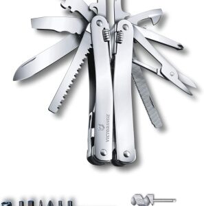 68c5b4761ef57fdf4d93a147a3702e33d7ed2574b1585d23ea3e9.jpg VICTORINOX Herramienta multifunción Swiss Tool Spirit X Plus, 35 funciones, Hecha en Suiza, multiherramienta con hoja bloqueable, incl. estuche de nailon, color plata