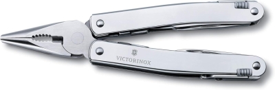 VICTORINOX Herramienta multifunción Swiss Tool Spirit X Plus, 35 funciones, Hecha en Suiza, multiherramienta con hoja bloqueable, incl. estuche de nailon, color plata