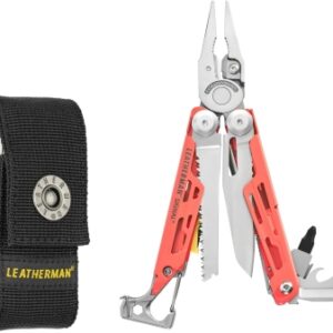 Leatherman Signal - Multiherramienta con 19 herramientas prácticas - Herramienta multifuncional para uso al aire libre y camping - con funda de nailon, guayaba, 14 cm