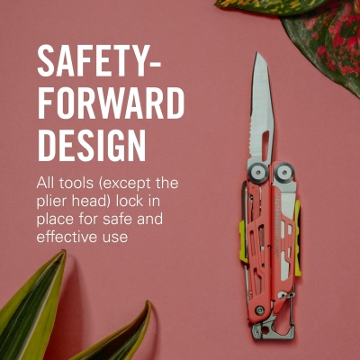 Leatherman Signal - Multiherramienta con 19 herramientas prácticas - Herramienta multifuncional para uso al aire libre y camping - con funda de nailon, guayaba, 14 cm