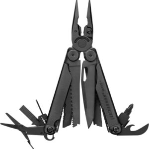 Leatherman Wave+ Multiherramienta - 18 en 1 Herramienta de Acero Inoxidable Resistente con Navaja, Alicates y Cortaalambres, Made in USA, Negro