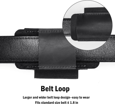 VIPERADE PJ33 EDC Leather Tool Sheath - Funda de Piel para Multiherramienta, Cuchillo, Linterna, bolígrafo-Negro