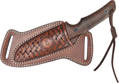 Tourbn TOURBON Funda de Cuero para Cuchillo Horizontal para cinturón, Funda EDC, Bolsa de Herramientas para Cuchillo Recto, Regalo Hecho a Mano para Hombres, T-LP00414