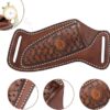 Tourbn TOURBON Funda de Cuero para Cuchillo Horizontal para cinturón, Funda EDC, Bolsa de Herramientas para Cuchillo Recto, Regalo Hecho a Mano para Hombres, T-LP00414