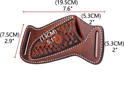 Tourbn TOURBON Funda de Cuero para Cuchillo Horizontal para cinturón, Funda EDC, Bolsa de Herramientas para Cuchillo Recto, Regalo Hecho a Mano para Hombres, T-LP00414
