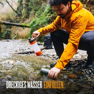 GRAYL GeoPress 710ml Filtro de agua para exteriores Agua potable I Elimina el 99,99% de todas las bacterias y virus I Perfecto para camping, supervivencia y viajes (Oasis Green)