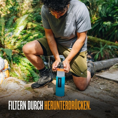 68c69b3e06c02e08407569280d19d446e57d146ae830e656ca174.jpg GRAYL GeoPress 710ml Filtro de agua para exteriores Agua potable I Elimina el 99,99% de todas las bacterias y virus I Perfecto para camping, supervivencia y viajes (Bali Blue)