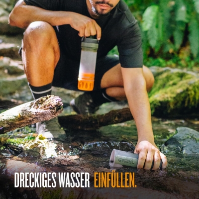 GRAYL UltraPress 500ml Filtro de agua para exteriores Agua potable I Elimina el 99,99% de todas las bacterias y virus I Perfecto para camping, supervivencia y viajes