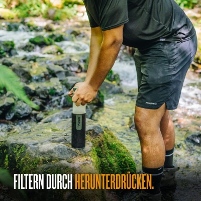 GRAYL UltraPress 500ml Filtro de agua para exteriores Agua potable I Elimina el 99,99% de todas las bacterias y virus I Perfecto para camping, supervivencia y viajes