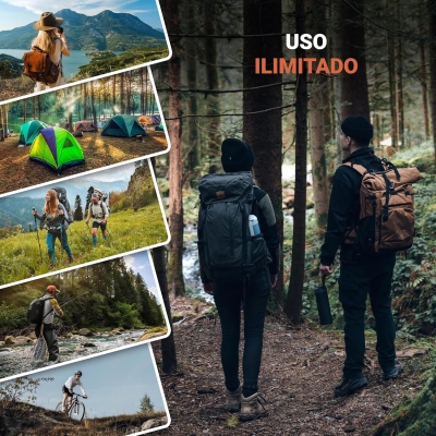 BACHGOLD® Botella filtro purificador para exterior [500ml] capacidad de filtrado 1500L I Elimina el 99,99 % de las bacterias y filtra microplásticos, partículas y cloro I Para situaciones críticas