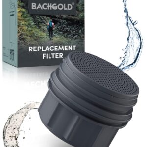 Bachgold Filtro de agua para exteriores con capacidad de filtro de 1500 l, elimina el 99,99% de todas las bacterias y filtra virus, partículas y metales pesados, a prueba de apagones y crisis