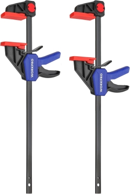 68c6c8185dbade9ea7a457151b97d0ec9d7f4f4bb814e3dadb0e4.jpg WORKPRO 2 Piezas Sargento de Barra 305 mm, Abrazadera de Barra, Set de Sargentos para Carpintería Madera, Fuerza de Sujeción 68 kg, Acero y Nylon para una Fijación Precisa