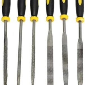 BE-TOOL Juego de 6 limas pequeñas de mano para madera y afilar con agarre suave para madera y metal blando