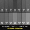 68c6dea092e5c87371cd52b93f8fe62f19484c8237374f7292ac3.jpg STEBRUAM Papel De Lija, Surtido Papel de Lija 120/150/180/240/320/400/600/800/1000/1200/1500/2000/2500/3000 Grits,9 x 3.6 para Lustramuebles de Madera, Metal de Abrillantar Coche(42 Piezas)