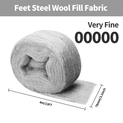 68c6e6cfd9ea35ccf935da63a4abc357c22a8b8401a0b69aae385.jpg Shineboc 4Pcs Lana de Acero Grado 00000 - Ideal para Pulir y Limpiar Madera, Vidrio, Metal y Piedra 16 Metros