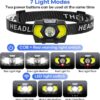 Lsnisni Linterna Frontal LED Alta Potencia, 1500 Lúmenes Linterna Cabeza con 6 Pilas AAA, 7 Modos, Ángulo Ajustable, IPX5 Impermeable para Niño Adulto Correr, Camping, Pesca(2 Unidades)