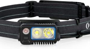 OLIGHT Array 2 Pro Linterna Frontal Faro LED con Sensor Gestual 1500 Lúmenes 150m con Batería Carga USB 27,5 Horas de Autonomía Luz Roja y Modo SOS Ángulo del Haz Ajustable 60° IPX4 para Camping Pesca