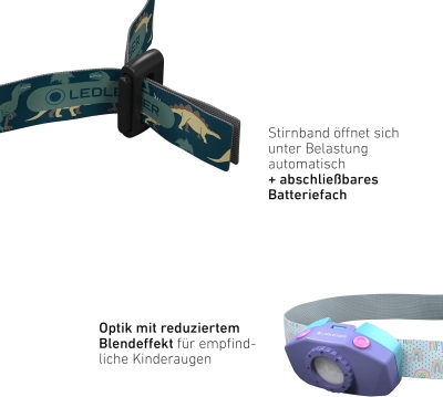 68c6f24d872a1f7f70a8f272d16641e61e586faf77db9213380c7.jpg Ledlenser KidLED2 - Linterna frontal LED para niños, funciona con pilas, superbrillante, 40 lúmenes, luz desmontable, linterna de camping para niños, linterna de cabeza para pasear perros, hasta 20