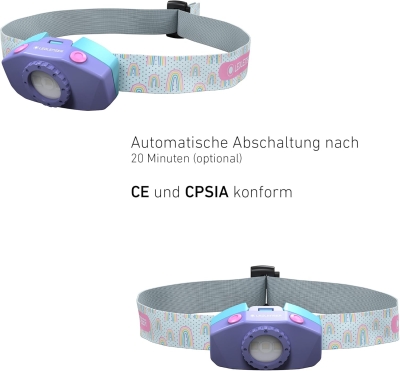 68c6f24eadcb1b22e2f780f27d40c7eb1cc272c481b438728c140.jpg Ledlenser KidLED2 - Linterna frontal LED para niños, funciona con pilas, superbrillante, 40 lúmenes, luz desmontable, linterna de camping para niños, linterna de cabeza para pasear perros, hasta 20