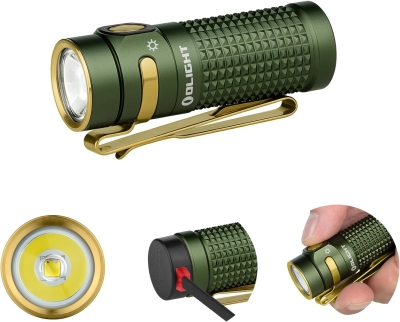 OLIGHT Baton 4 Mini EDC Linterna de 1300 Lúmenes, 170 metros de Alcance, Impermeable IPX8, Lámpara de Mano Recargable y Batería Potente 650 mAh, 30 días Larga Duración