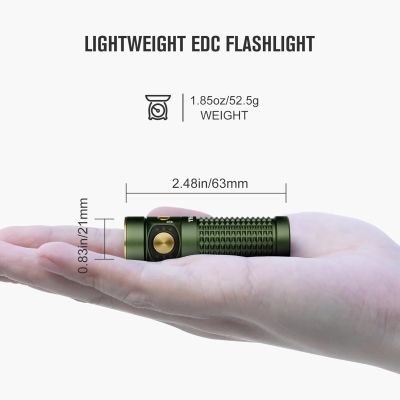 OLIGHT Baton 4 Mini EDC Linterna de 1300 Lúmenes, 170 metros de Alcance, Impermeable IPX8, Lámpara de Mano Recargable y Batería Potente 650 mAh, 30 días Larga Duración